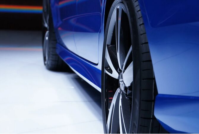 blue car